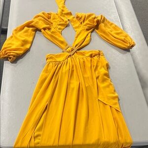 Luxxel Vibrant Yellow Backless Dress